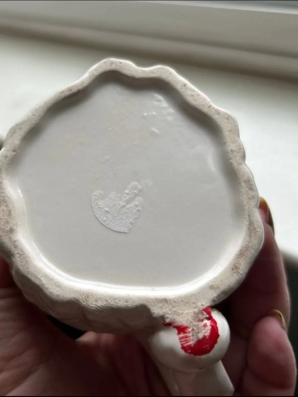 Rare super cute vintage winking Santa mug rhinestone EuC